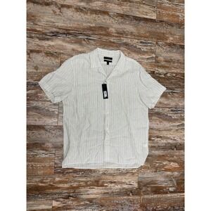 Mens Banana Republic Linen Cotton Short Sleeve Button Up Shirt Size Large New